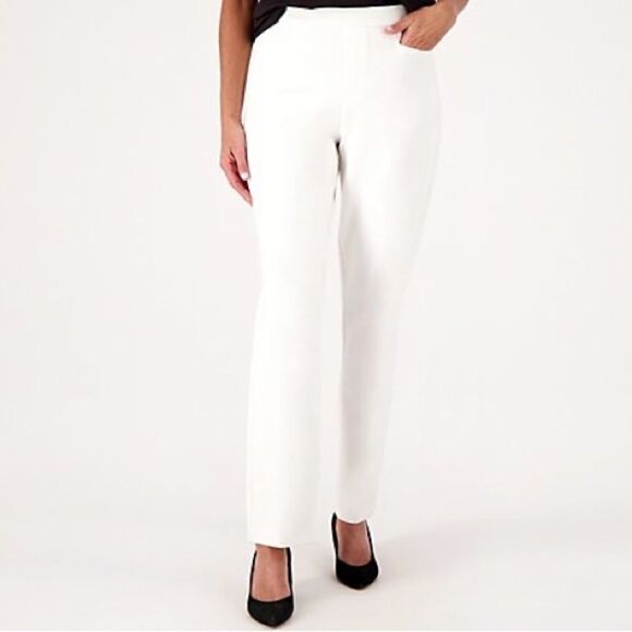 Susan Graver Smart Ponte Knit Slim Leg Pant - Picture 1 of 5